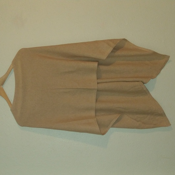 Caroline Grace Cotton Cashmere Poncho Warm Brown